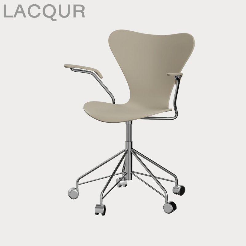 FRITZ HANSEN（フリッツ・ハンセン）SERIES 7（セブンチェア）アームチェア （キャスターチェア） ラッカー / ライトベージュ