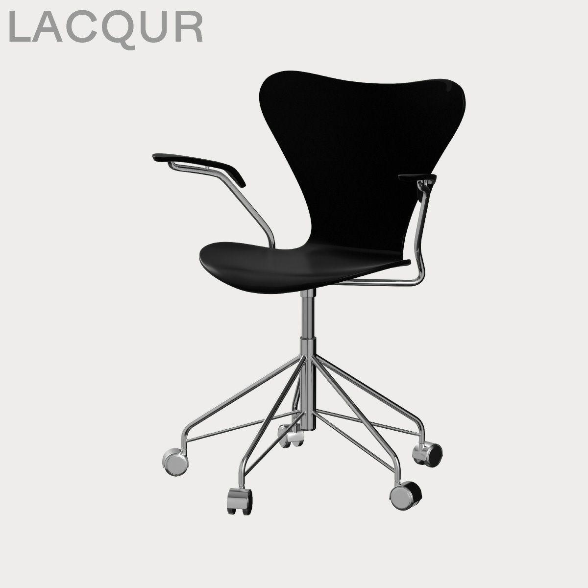 FRITZ HANSEN（フリッツ・ハンセン）SERIES 7（セブンチェア）アームチェア （キャスターチェア） ラッカー / ブラック