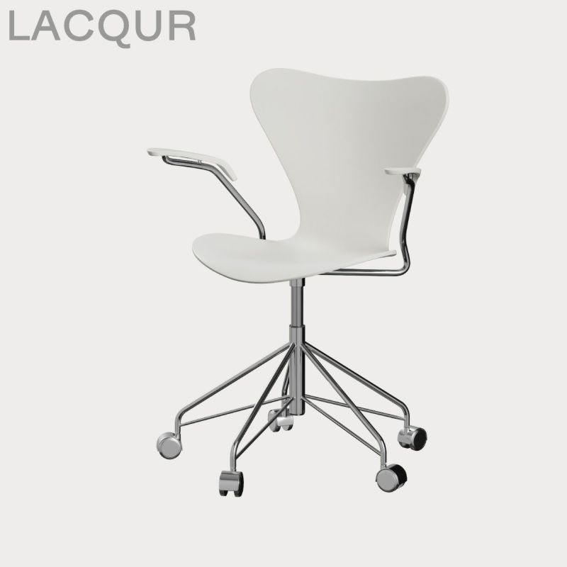 FRITZ HANSEN（フリッツ・ハンセン）SERIES 7（セブンチェア）アームチェア （キャスターチェア） ラッカー / ホワイト