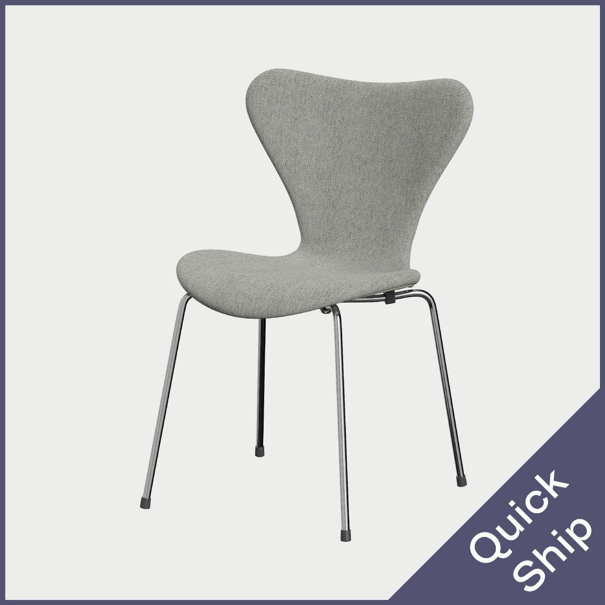 FRITZ HANSEN（フリッツ・ハンセン）SERIES 7（セブンチェア）  フルパディング HALLINGDAL - ホワイト/グレー（110）×クロームベース