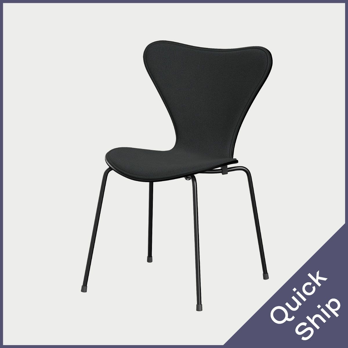 FRITZ HANSEN（フリッツ・ハンセン）SERIES 7（セブンチェア）  フロントパディング カラードアッシュ（ブラック）クリスチャンハウン - グレー（1173）×ブラックベース