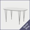 FRITZ HANSEN（フリッツ・ハンセン）SUPERELLIPSE（スーパー楕円テーブル）B612（ダイニングテーブル150×100cm）ラミネート / スパンレッグ ホワイト天板×クローム仕上げ