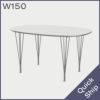 FRITZ HANSEN（フリッツ・ハンセン）SUPERELLIPSE（スーパー楕円テーブル）B612（ダイニングテーブル150×100cm）ラミネート / スパンレッグ ホワイト天板×クローム仕上げ