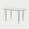 FRITZ HANSEN（フリッツ・ハンセン）SUPERELLIPSE（スーパー楕円テーブル）B612（ダイニングテーブル150×100cm）ラミネート / スパンレッグ ホワイト天板×クローム仕上げ