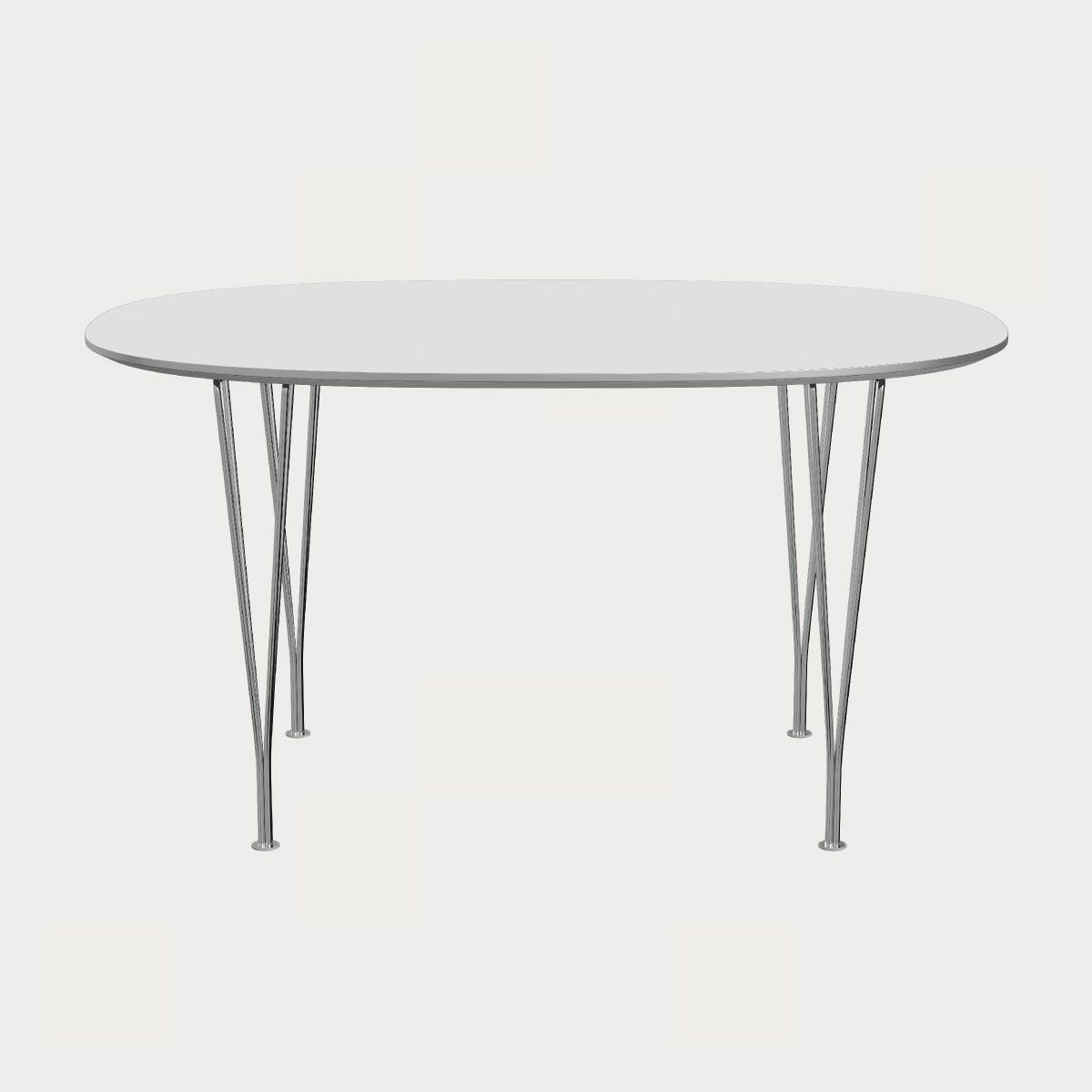 FRITZ HANSEN（フリッツ・ハンセン）SUPERELLIPSE（スーパー楕円テーブル）B612（ダイニングテーブル150×100cm）ラミネート / スパンレッグ ホワイト天板×クローム仕上げ