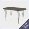 FRITZ HANSEN（フリッツ・ハンセン）SUPERELLIPSE（スーパー楕円テーブル）B612（ダイニングテーブル150×100cm）ラミネート / スパンレッグ グレー天板×クローム仕上げ