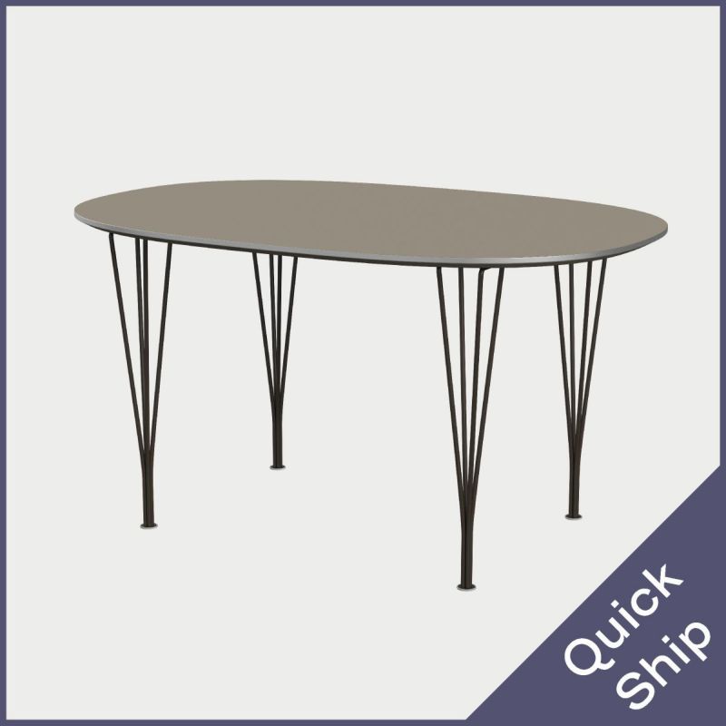 FRITZ HANSEN（フリッツ・ハンセン）SUPERELLIPSE（スーパー楕円テーブル）B612（ダイニングテーブル150×100cm）ラミネート / スパンレッグ ブラウンオッタワ天板×ブラウンブロンズ