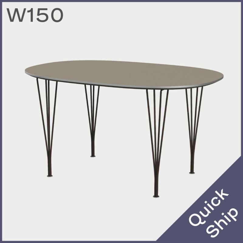 FRITZ HANSEN（フリッツ・ハンセン）SUPERELLIPSE（スーパー楕円テーブル）B612（ダイニングテーブル150×100cm）ラミネート / スパンレッグ ブラウンオッタワ天板×ブラウンブロンズ