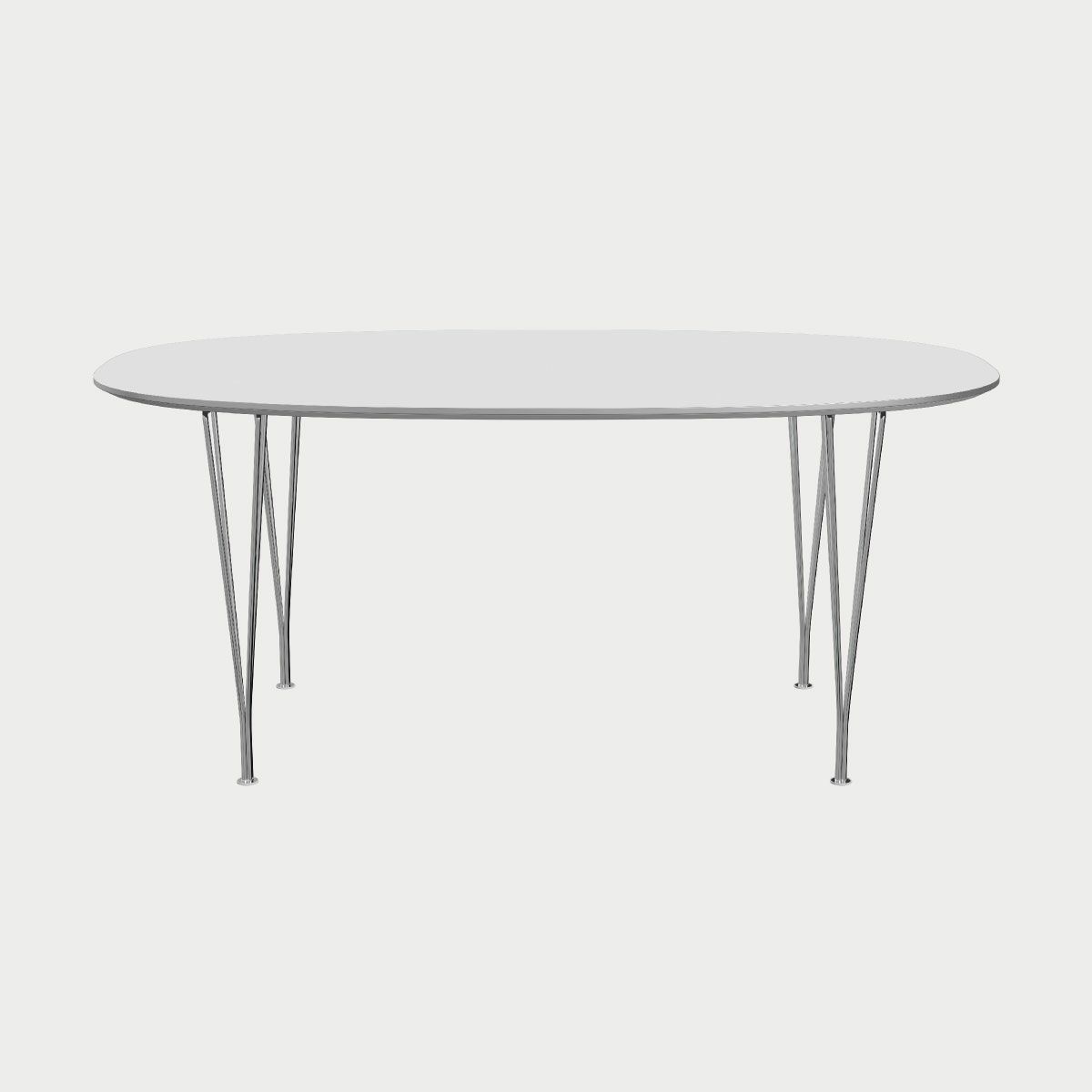 FRITZ HANSEN（フリッツ・ハンセン）SUPERELLIPSE（スーパー楕円テーブル）B616（ダイニングテーブル170×100cm）ラミネート / スパンレッグ ホワイト天板×クローム仕上げ