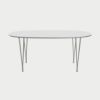 FRITZ HANSEN（フリッツ・ハンセン）SUPERELLIPSE（スーパー楕円テーブル）B616（ダイニングテーブル170×100cm）ラミネート / スパンレッグ ホワイト天板×クローム仕上げ