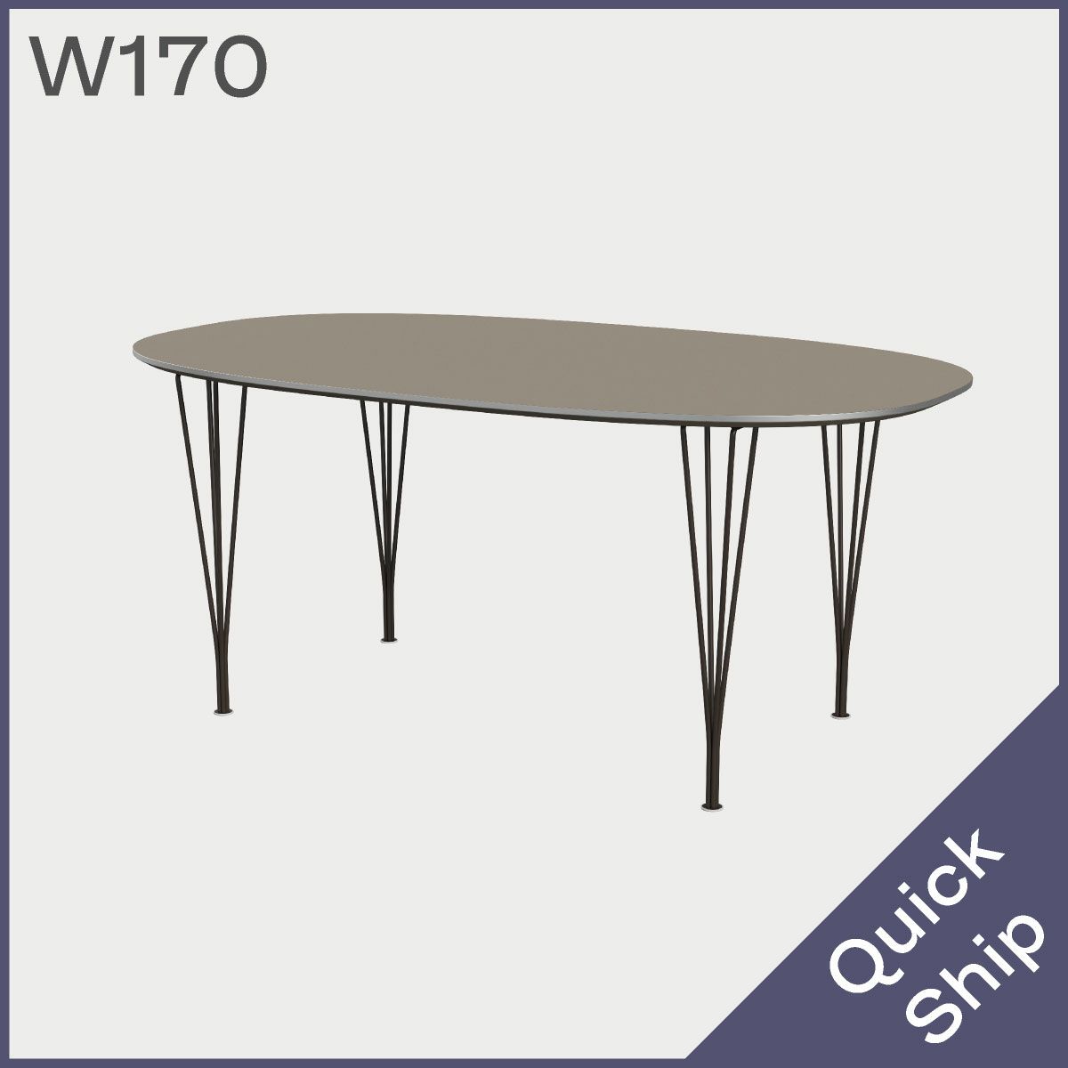 FRITZ HANSEN（フリッツ・ハンセン）SUPERELLIPSE（スーパー楕円テーブル）B616（ダイニングテーブル170×100cm）ラミネート / スパンレッグ ブラウンオッタワ天板×ブラウンブロンズ