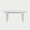FRITZ HANSEN（フリッツ・ハンセン）SUPERELLIPSE（スーパー楕円テーブル延長式）B620（ダイニングテーブル170-270×100cm）ラミネート / スパンレッグ ホワイト天板×クローム仕上げ