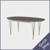 FRITZ HANSEN（フリッツ・ハンセン）SUPERELLIPSE（スーパー楕円テーブル延長式）B620（ダイニングテーブル170-270×100cm）ラミネート / スパンレッグ グレー天板×クローム仕上げ