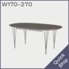 FRITZ HANSEN（フリッツ・ハンセン）SUPERELLIPSE（スーパー楕円テーブル延長式）B620（ダイニングテーブル170-270×100cm）ラミネート / スパンレッグ グレー天板×クローム仕上げ