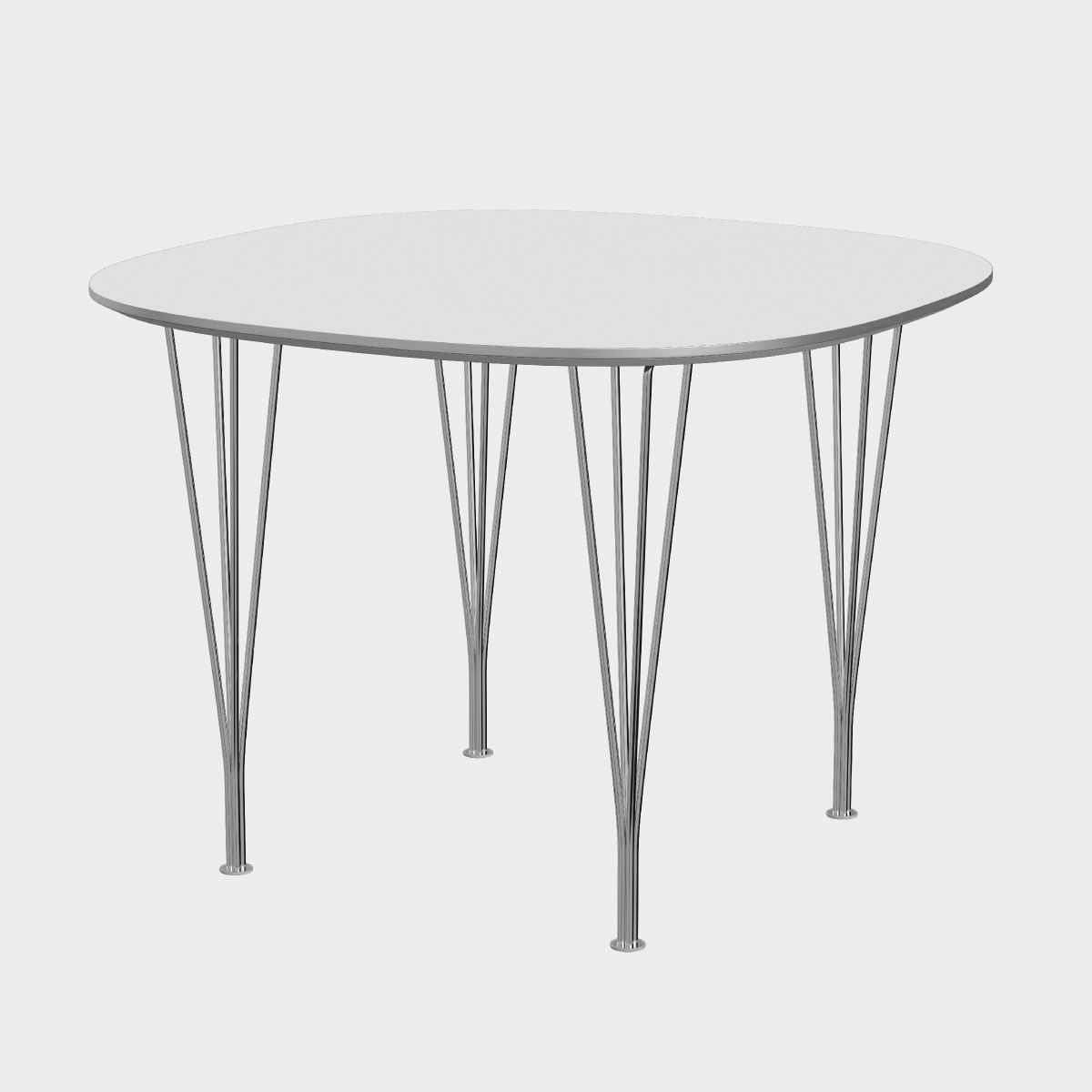 FRITZ HANSEN（フリッツ・ハンセン）SUPERCIRCULAR（スーパー円テーブル）B603（ダイニングテーブル100×100cm）ラミネート / スパンレッグ ホワイト天板×クローム仕上げ