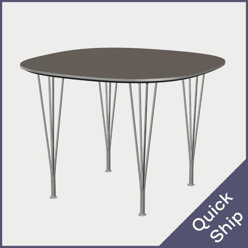FRITZ HANSEN（フリッツ・ハンセン）SUPERCIRCULAR（スーパー円テーブル）B603（ダイニングテーブル100×100cm）ラミネート / スパンレッグ グレー天板×クローム仕上げ