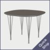 FRITZ HANSEN（フリッツ・ハンセン）SUPERCIRCULAR（スーパー円テーブル）B603（ダイニングテーブル100×100cm）ラミネート / スパンレッグ グレー天板×クローム仕上げ