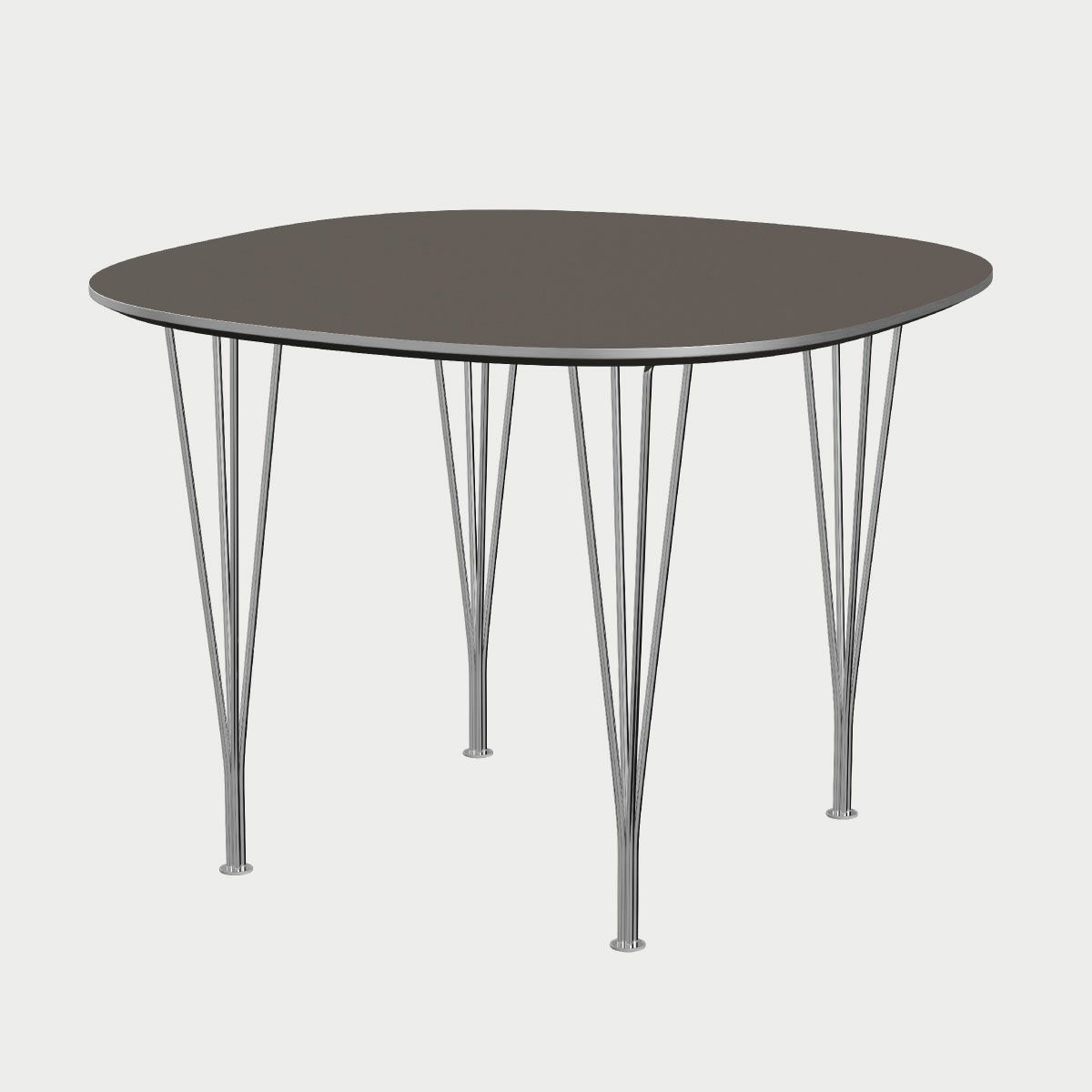 FRITZ HANSEN（フリッツ・ハンセン）SUPERCIRCULAR（スーパー円テーブル）B603（ダイニングテーブル100×100cm）ラミネート / スパンレッグ グレー天板×クローム仕上げ
