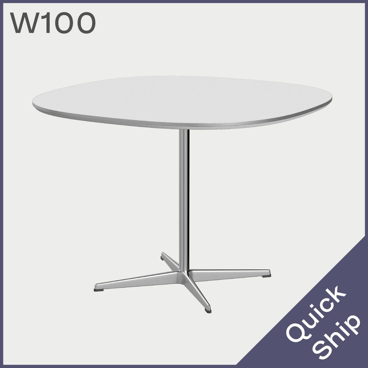 FRITZ HANSEN（フリッツ・ハンセン）SUPERCIRCULAR（スーパー円テーブル）A603（ダイニングテーブル100×100cm）ラミネート / 4スターベース ホワイト天板×サテン仕上げ