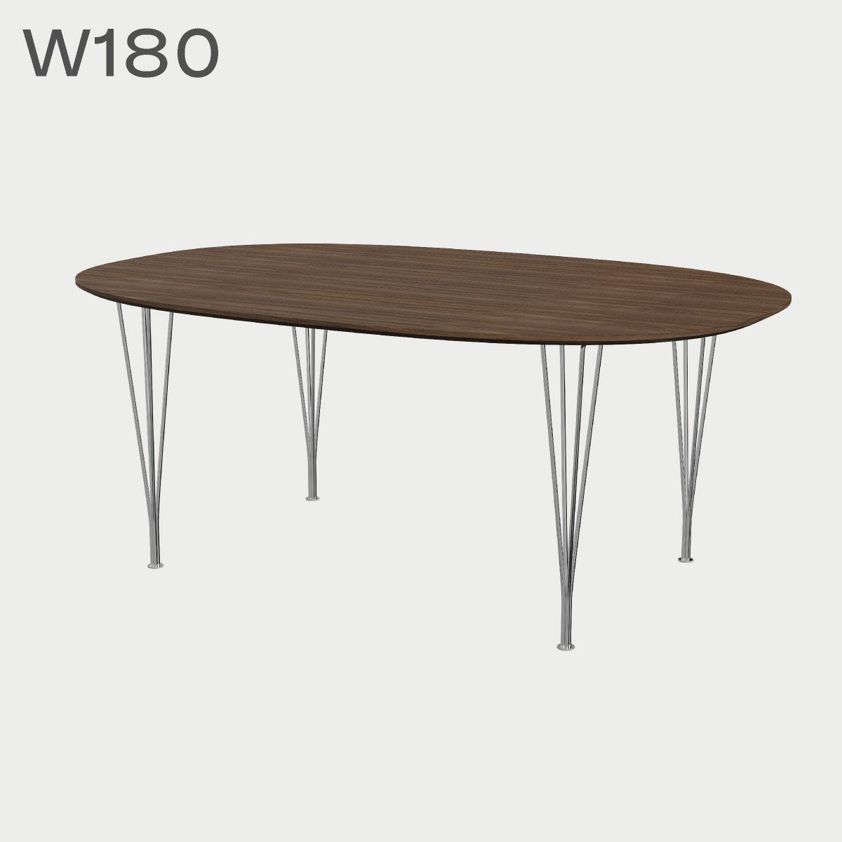 FRITZ HANSEN（フリッツ・ハンセン）SUPERELLIPSE（スーパー楕円テーブル）B613（ダイニングテーブル180×120cm）プライウッド クリアラッカー / スパンレッグ