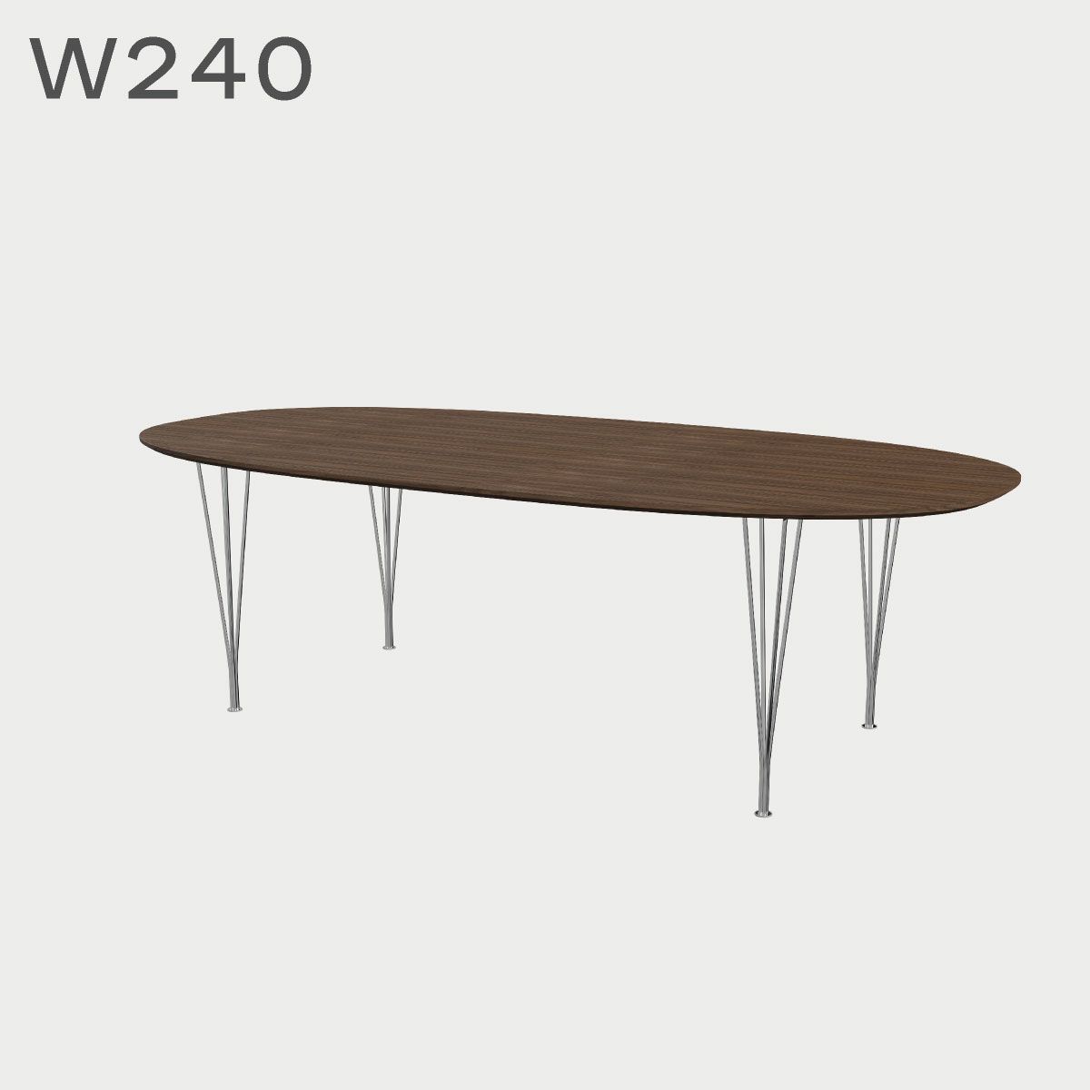 FRITZ HANSEN（フリッツ・ハンセン）SUPERELLIPSE（スーパー楕円テーブル）B614（ダイニングテーブル240×120cm）プライウッド クリアラッカー / スパンレッグ