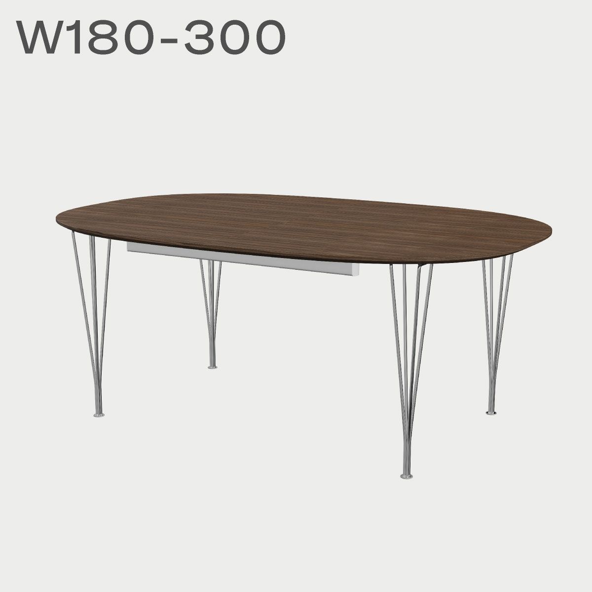 FRITZ HANSEN（フリッツ・ハンセン）SUPERELLIPSE（スーパー楕円テーブル延長式）B619（ダイニングテーブル180-300×120cm）プライウッド クリアラッカー / スパンレッグ