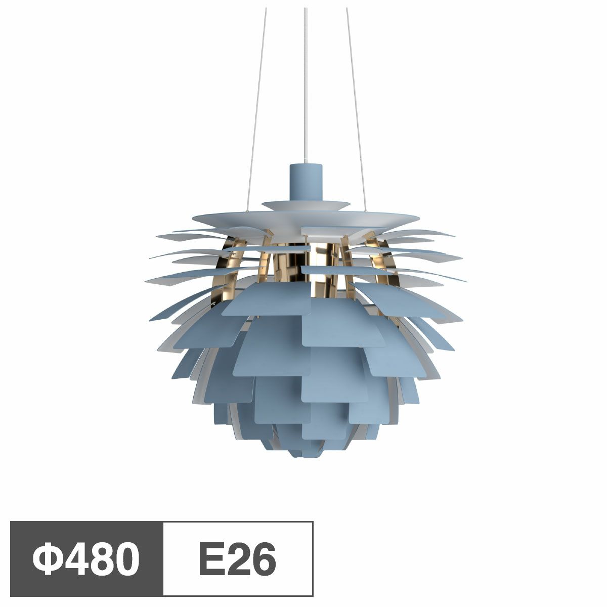 ルイスポールセン（Louis Poulsen） PH アーティチョーク Φ480 E26 ダスティー・ブルー 真鍮メタライズド