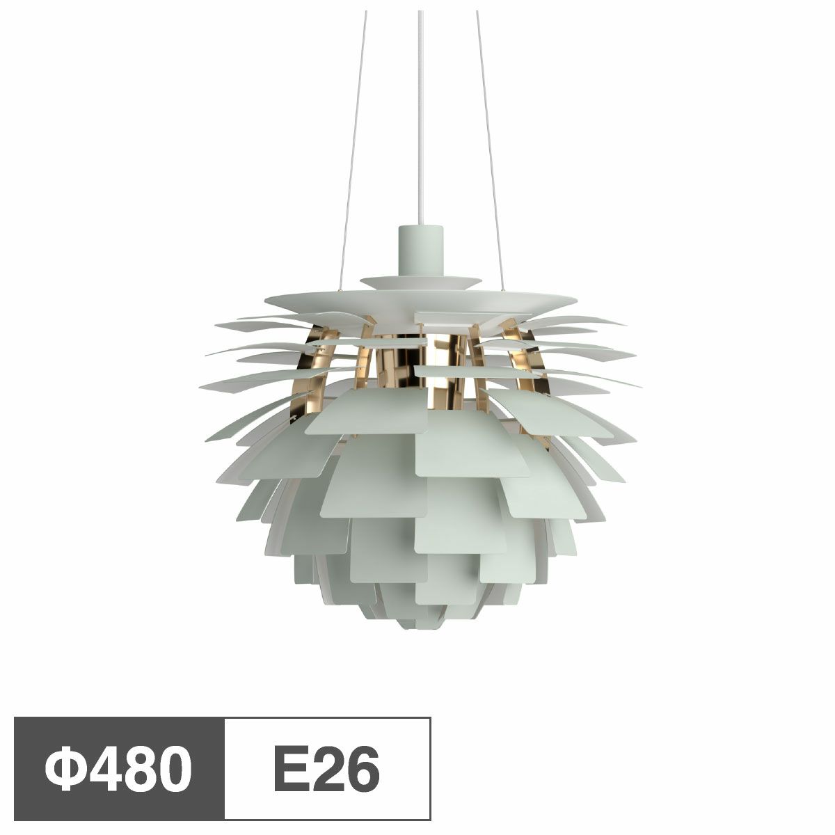 ルイスポールセン（Louis Poulsen） PH アーティチョーク Φ480 E26 ダスティー・グリーン 真鍮メタライズド