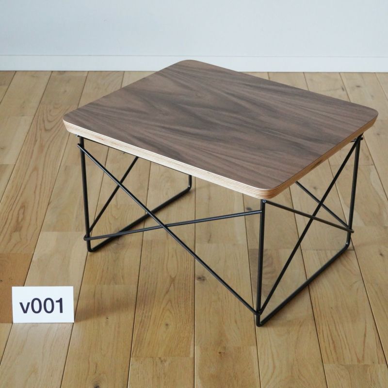 ハーマンミラー（Hermanmiller）イームズ ワイヤーベーステーブル LTRT ウォールナット×ブラックベース v001［LTRT OU BK］
