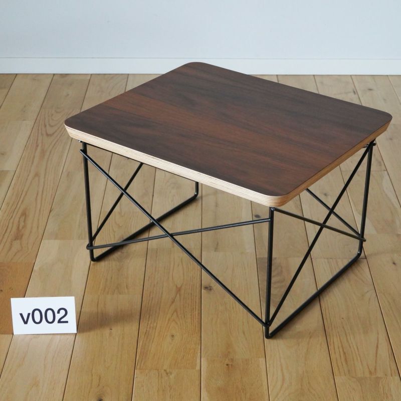 ハーマンミラー（Hermanmiller）イームズ ワイヤーベーステーブル LTRT サントスパリサンダー×ブラックベース v002［LTRT 9N BK］