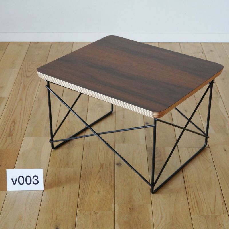 ハーマンミラー（Hermanmiller）イームズ ワイヤーベーステーブル LTRT サントスパリサンダー×ブラックベース v003［LTRT 9N BK］